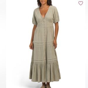 Lucky Brand Sage Green Maxi Dress